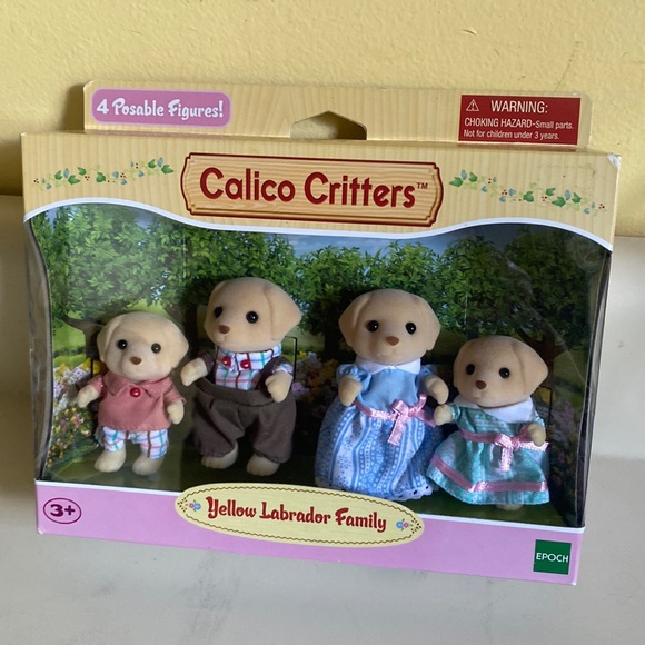 NEW CALICO CRITTERS YELLOW LABRADOR FAMILY, EPOCH - Picture 1 of 7